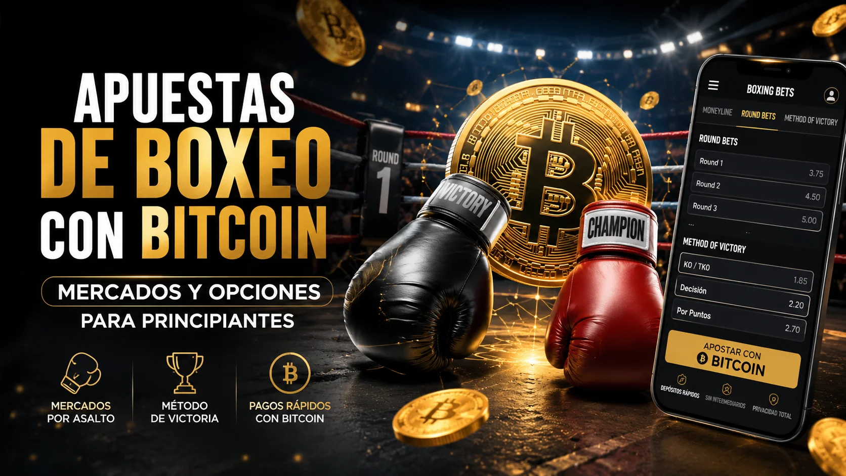 Apuestas de Boxeo con Bitcoin: Mercados y Opciones para Principiantes 