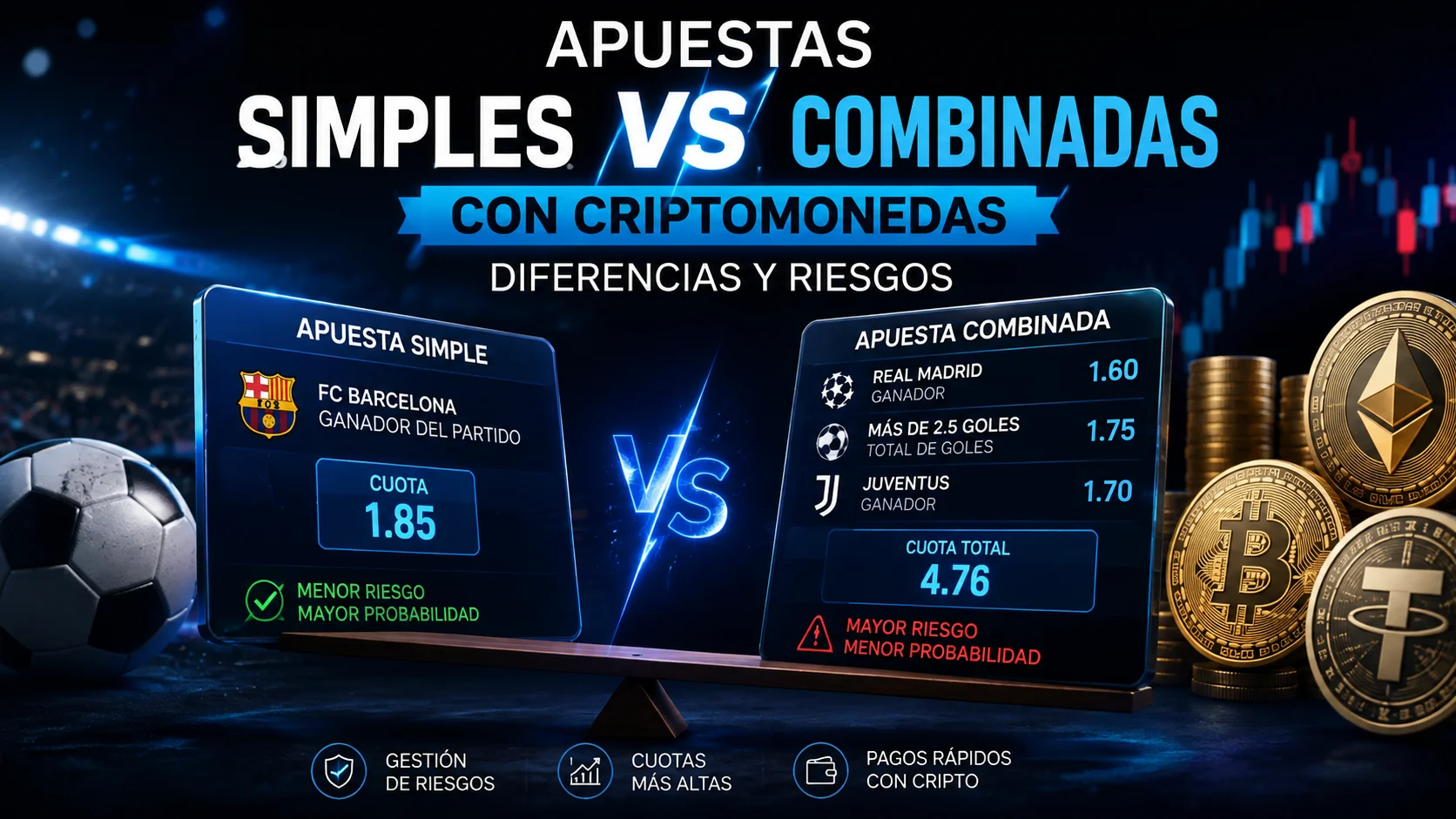 Apuestas Simples vs Combinadas con Criptomonedas: Diferencias y Riesgos 